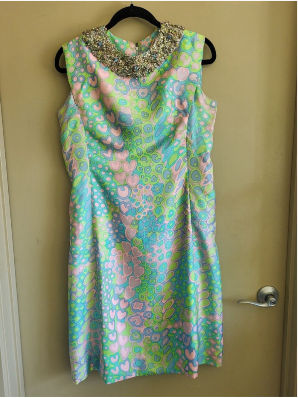 Vintage 1960s Saks Fifth Avenue Jeweled Mod Shift Dress - Picture 3 of 12